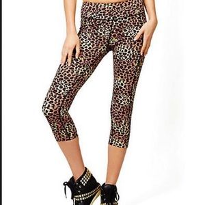 Betsy Johnson cheetah and mini flower yoga pants/ leggings